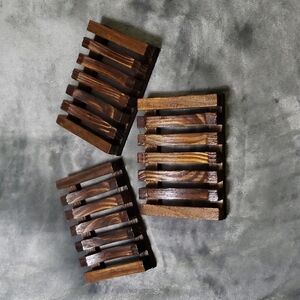 Set of 3 - Bamboo Soap Dishes